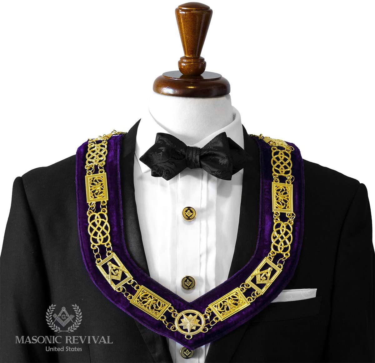Grand Lodge Officer Velvet Chain Collar (Purple)