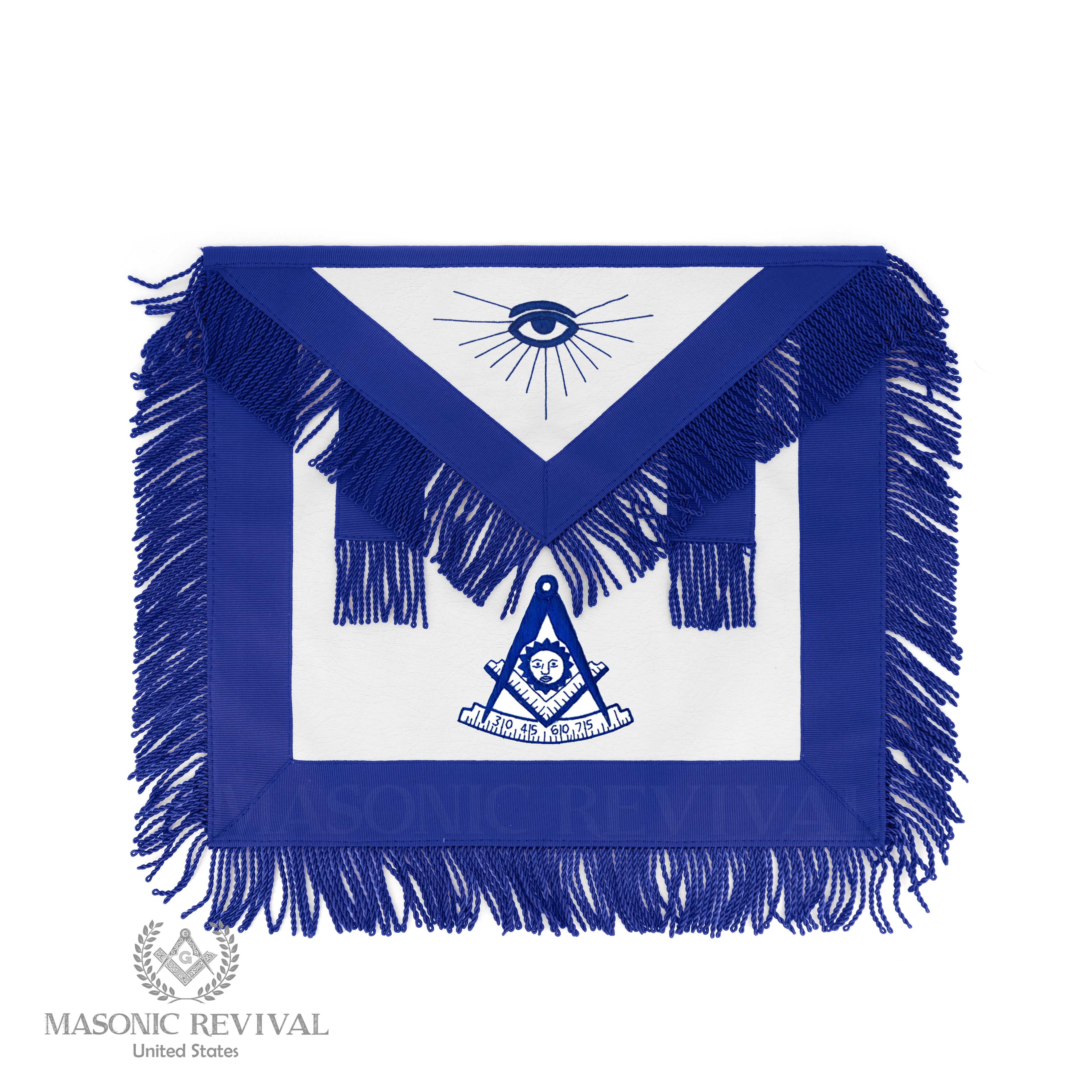 Past Master Apron (Blue Fringe)