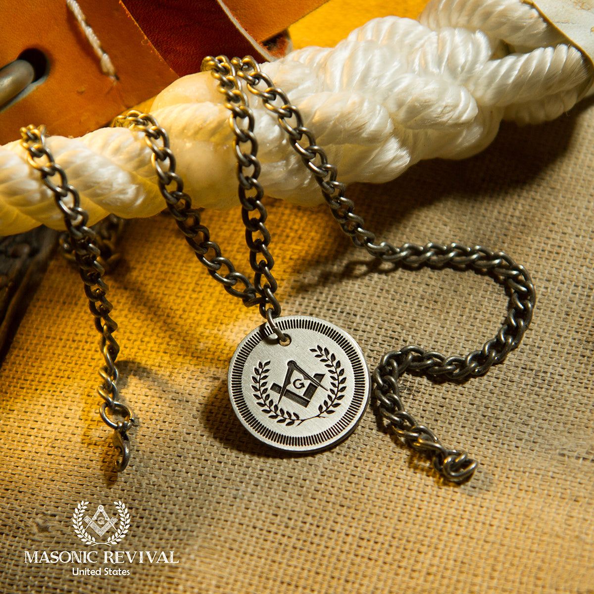 Forte Masonic Necklace — alternate view 3 — Masonic Revival