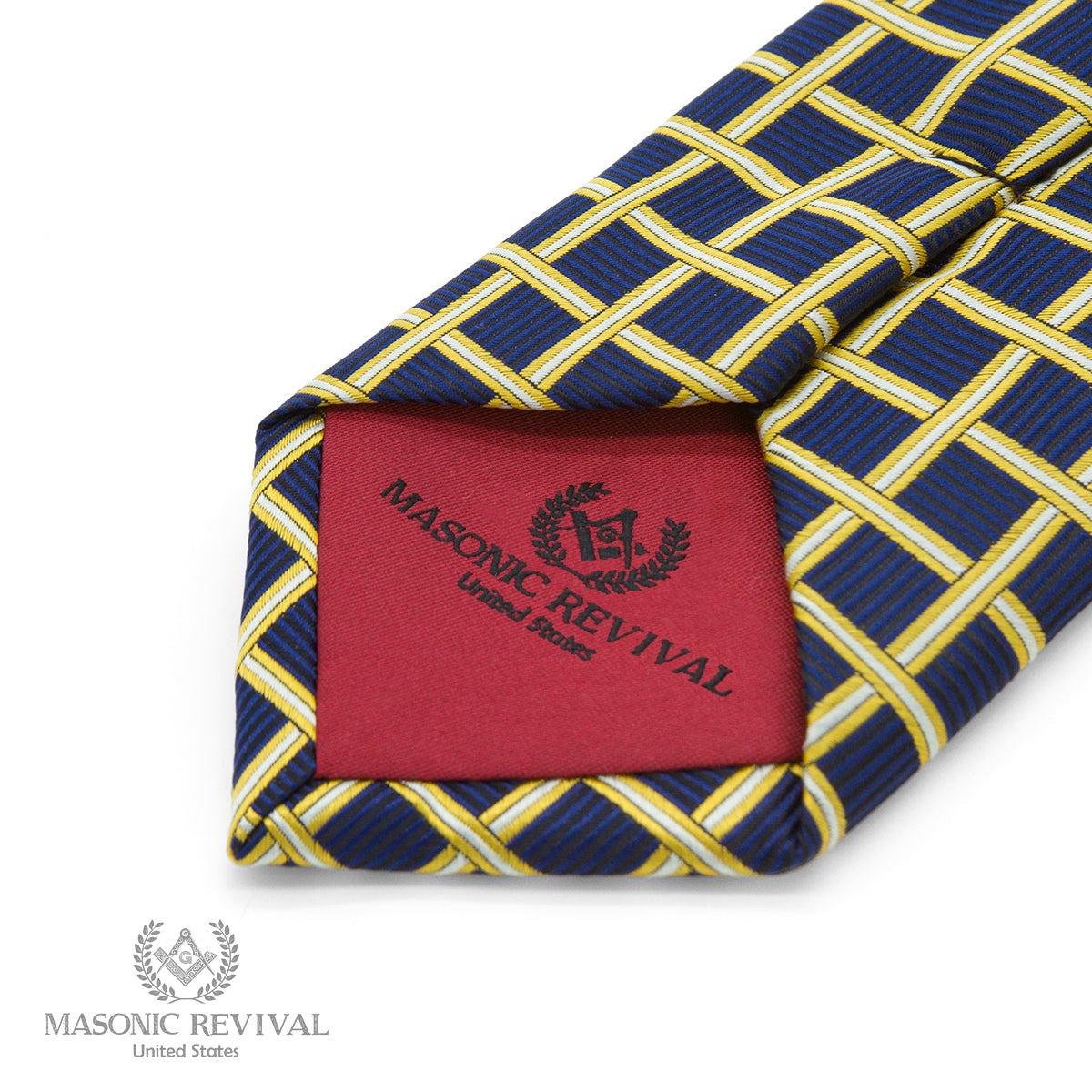 blue Lattice Necktie Masonic necktie additional view 3