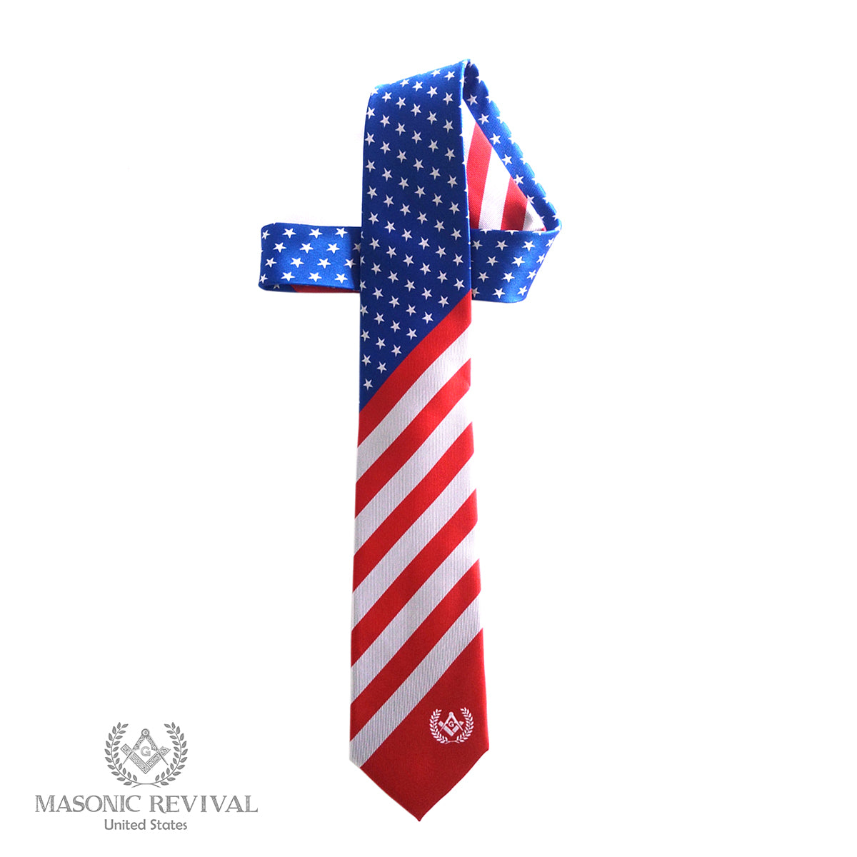 blue The American Necktie Masonic necktie additional view 3