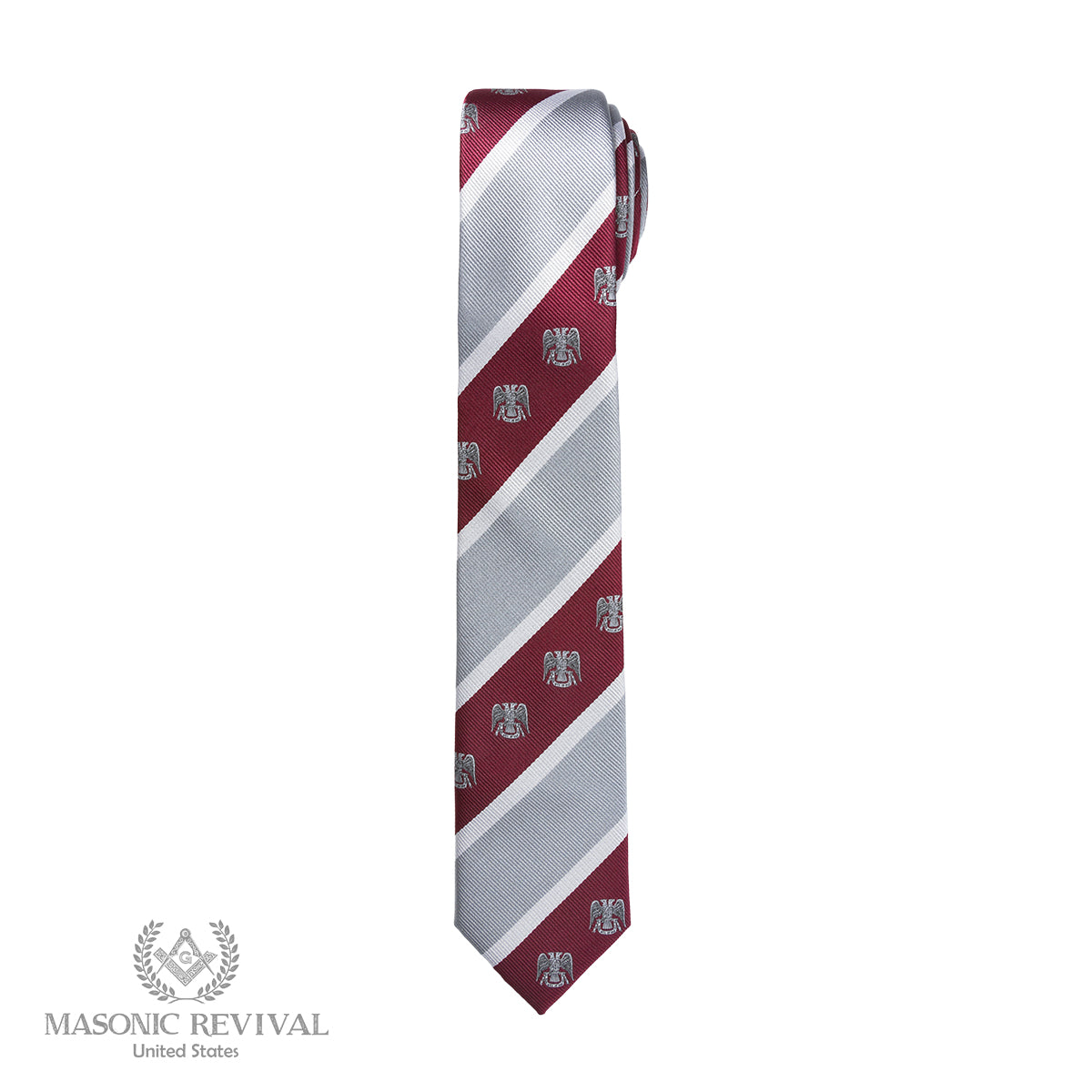 burgundy Scottish Rite Necktie detail view