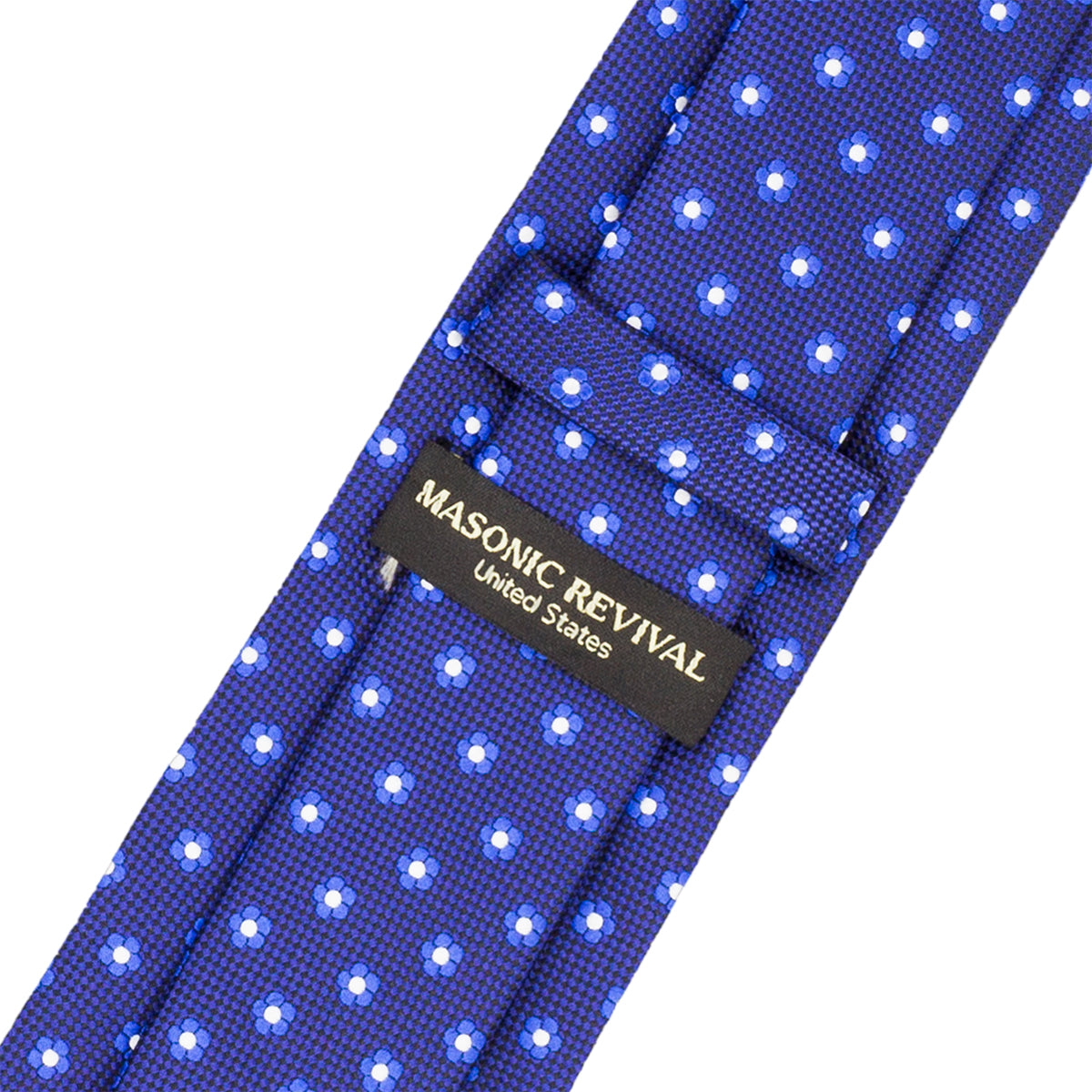 Forget Me Not Necktie (Blue) — alternate view 3 — Masonic Revival