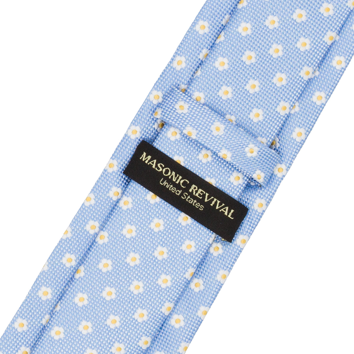 Forget Me Not Necktie (Light Blue) — alternate view 3 — Masonic Revival