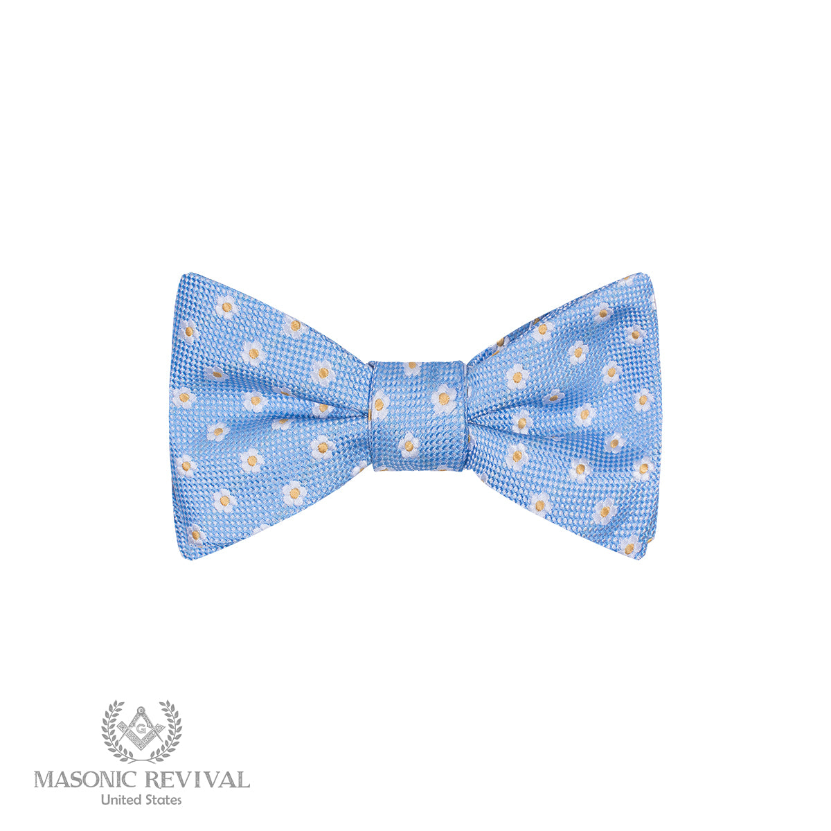 Forget Me Not Light Blue Bow Tie (Self-Tied) — Masonic Revival