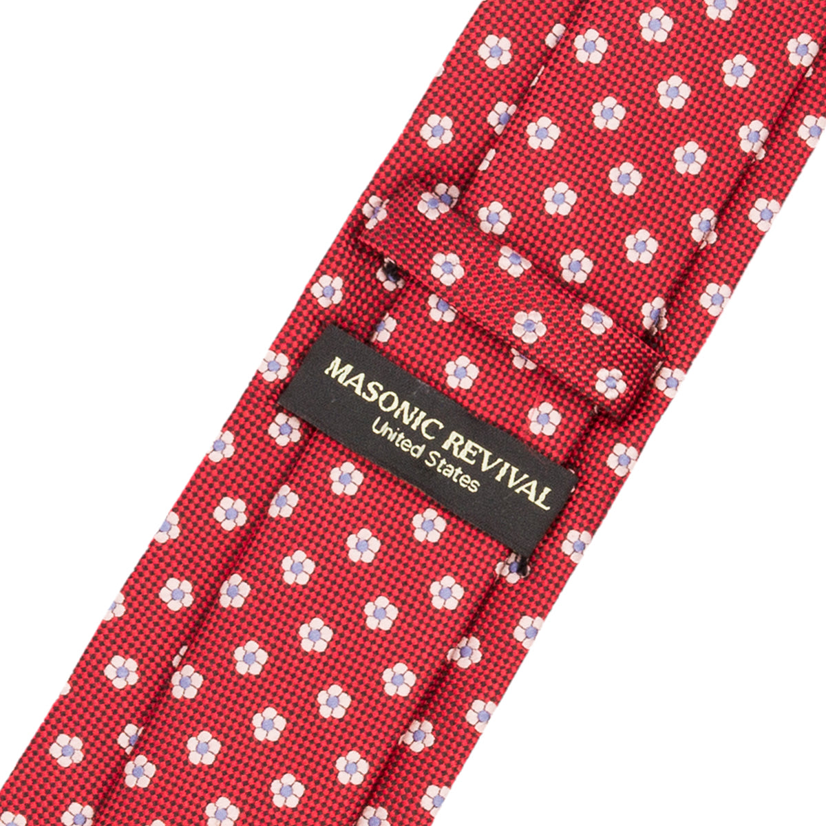 Forget Me Not Necktie (Red) — alternate view 4 — Masonic Revival