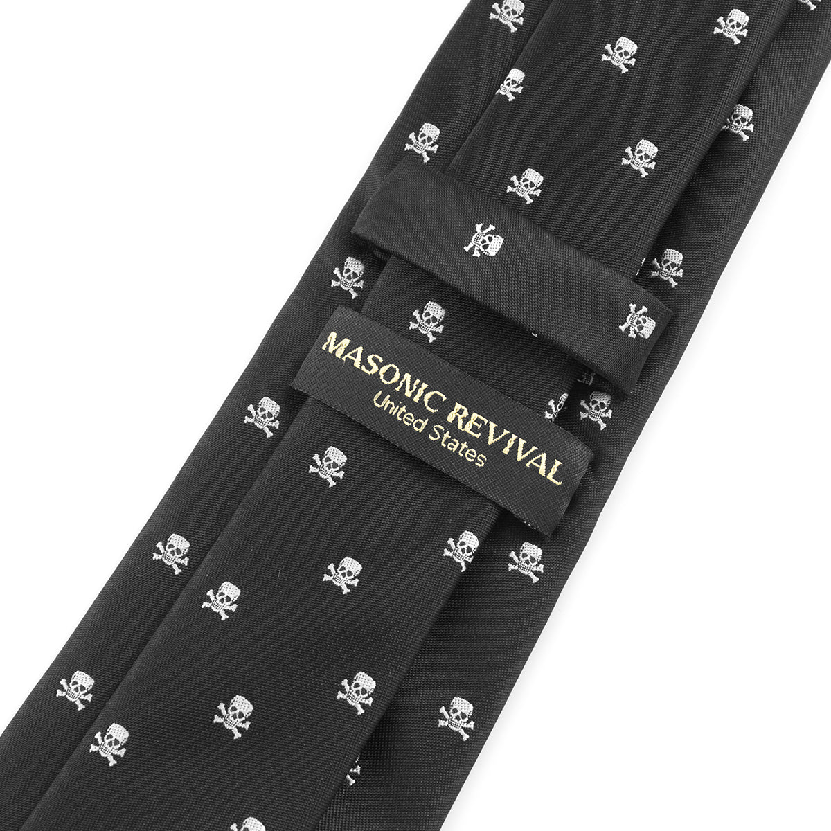 black Memento Mori Necktie Masonic necktie additional view 3