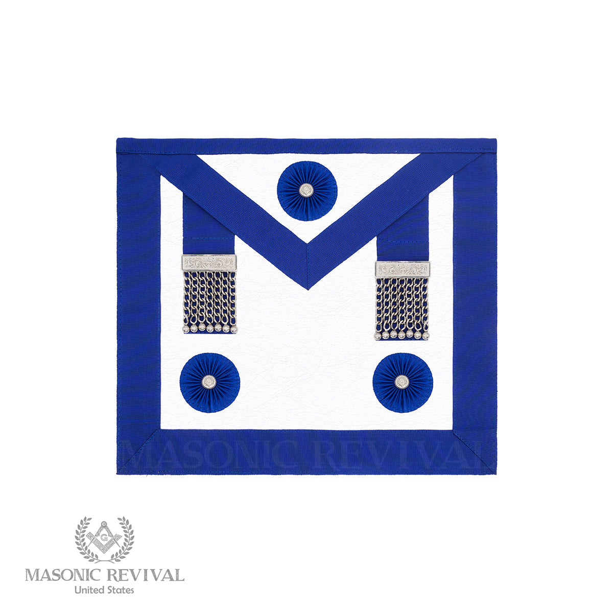 Master Mason Apron (Blue Rosettes)