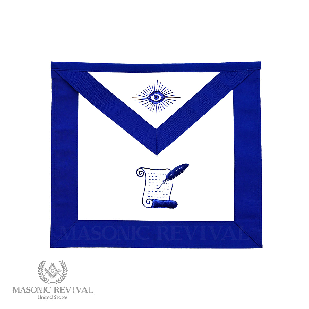 Historian Blue Lodge officer apron with blue border
