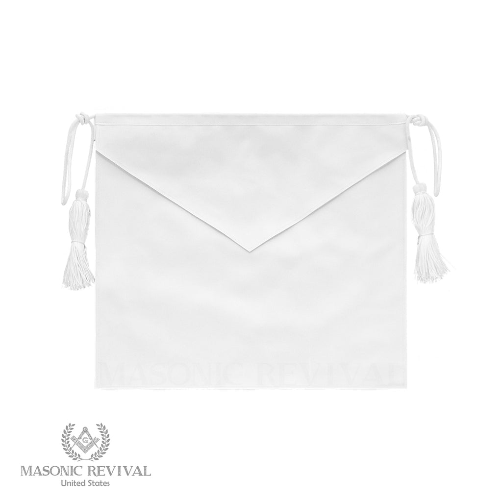 White Deluxe Candidate Apron — Masonic Revival