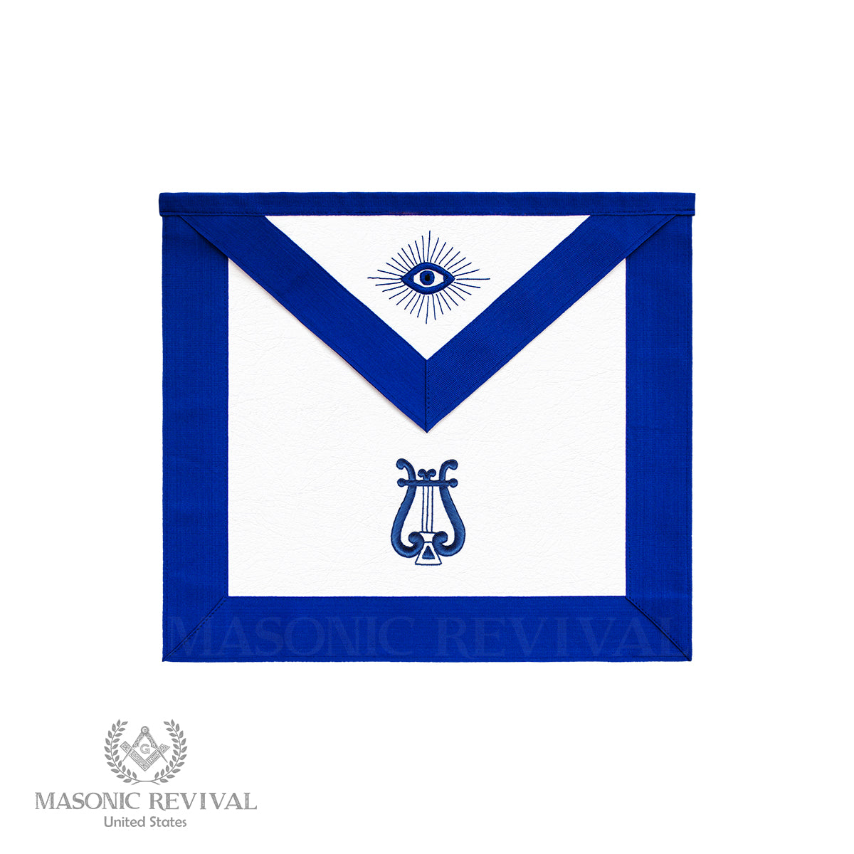 Musician Blue Lodge officer apron with blue border