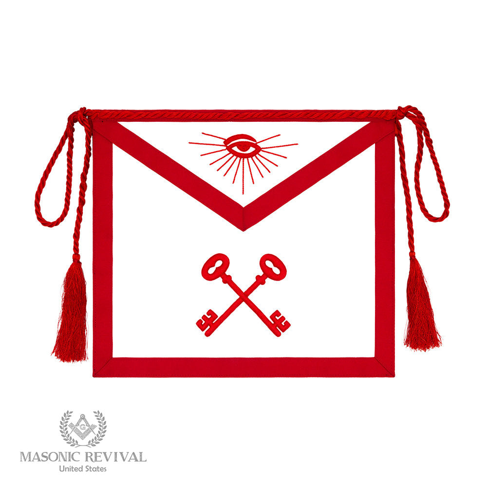 Treasurer Apron Masonic apron with red border