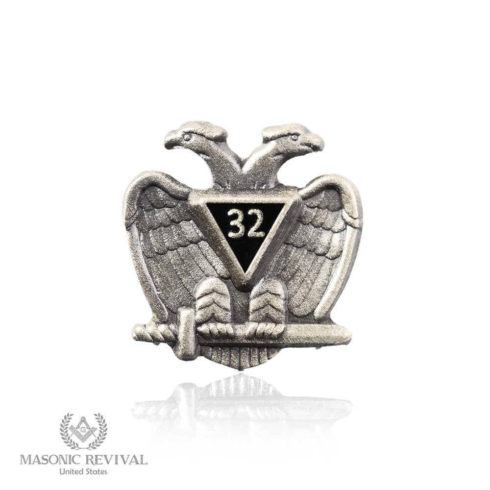 Scottish Rite The Grau32™ Lapel Pin (Antique Silver) Masonic lapel pin