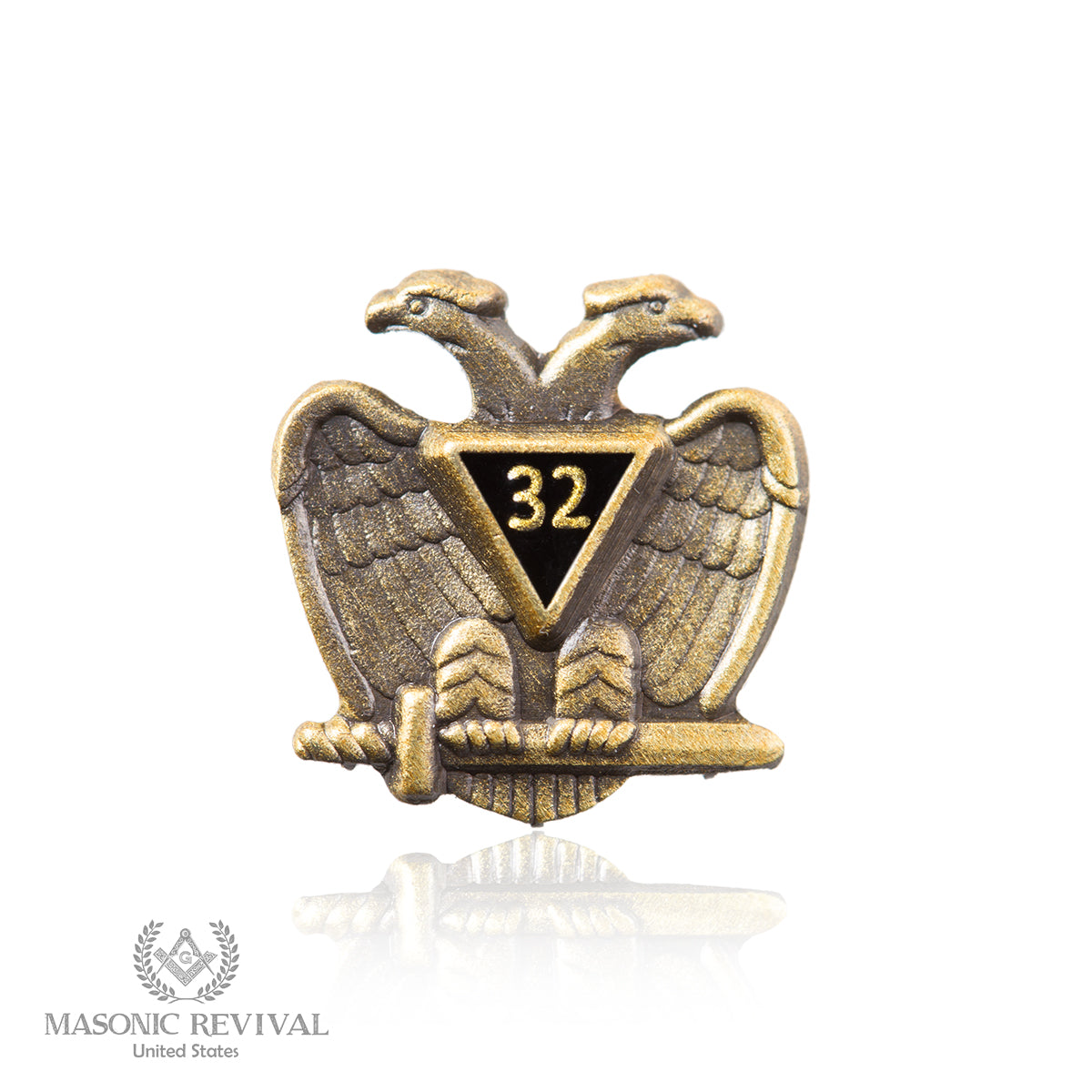 Scottish Rite The Grau32™ Lapel Pin (Brushed Gold) Masonic lapel pin