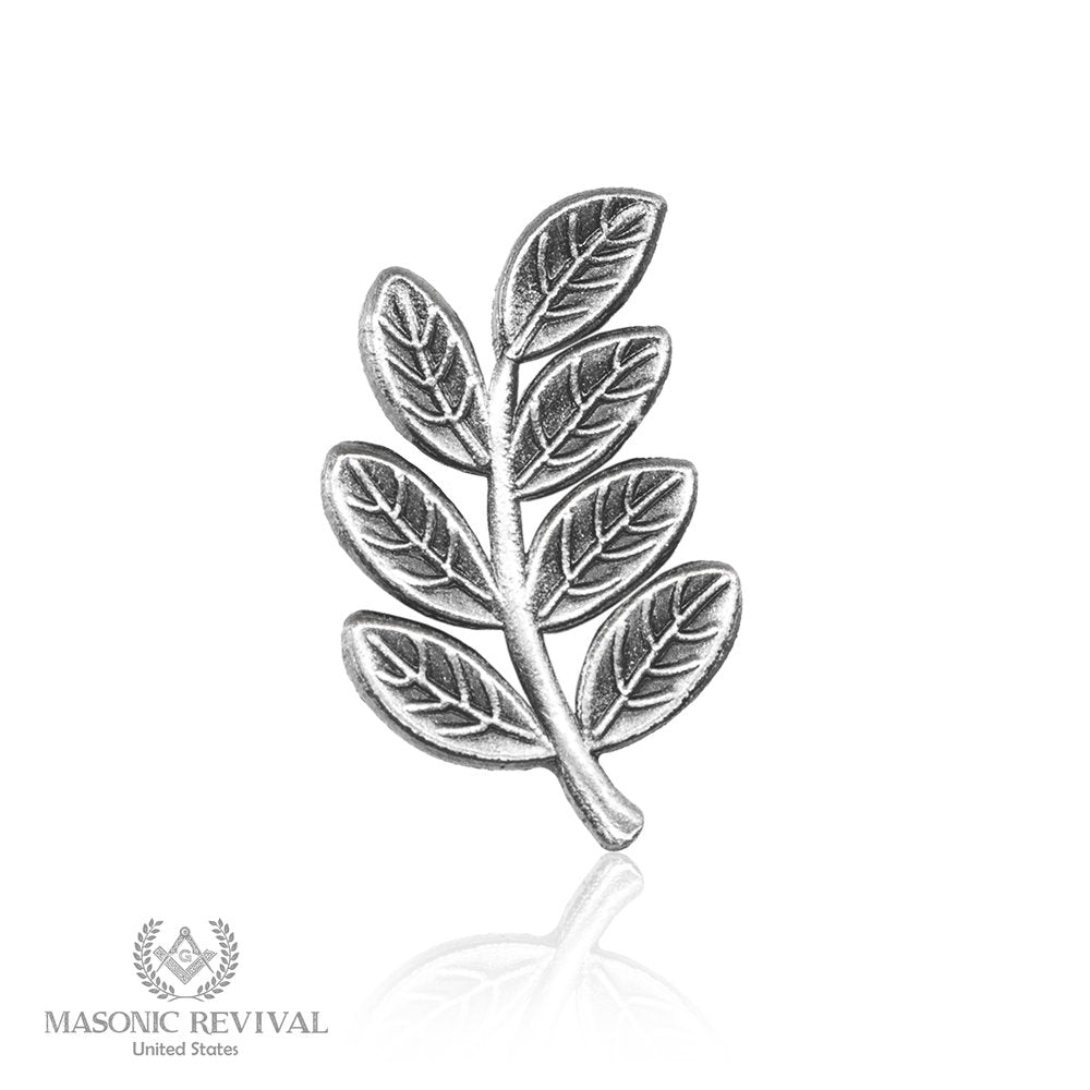 The Sprig of Acacia (Antique Silver) Lapel Pin