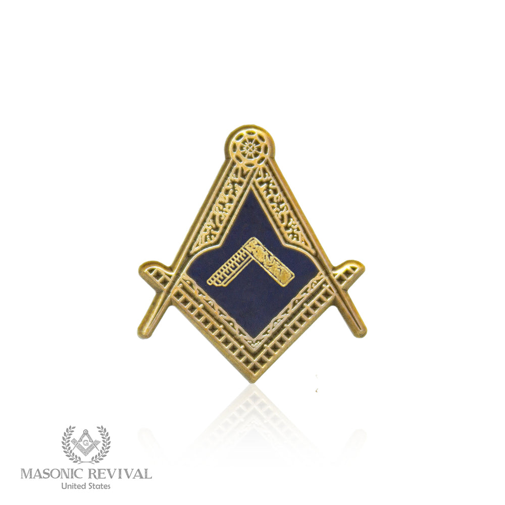 The Worshipful Master S&C Lapel Pin (Gold) — Masonic Revival