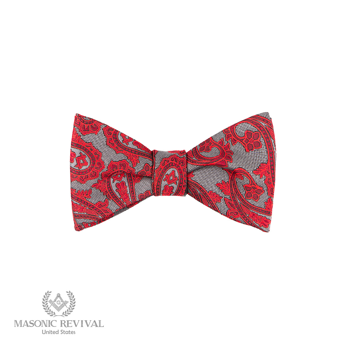 Gris Paisley Bow Tie (Self-Tied) — Masonic Revival
