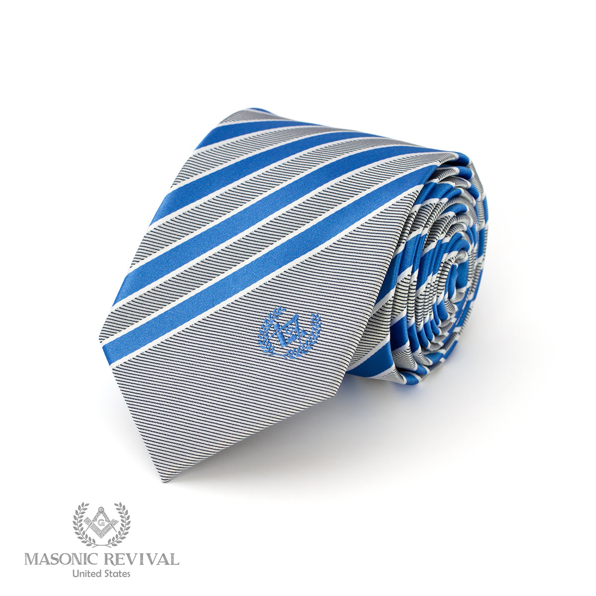Blu Stripe Necktie — Masonic design by Masonic Revival