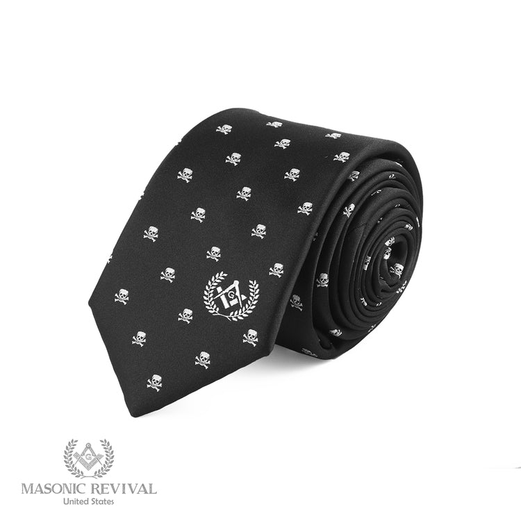 Memento Mori Necktie — handcrafted Masonic necktie by Masonic Revival