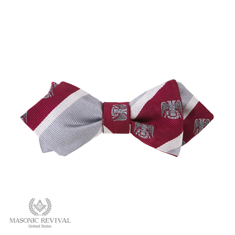 burgundy Scottish Rite Bow Tie (Diamond)