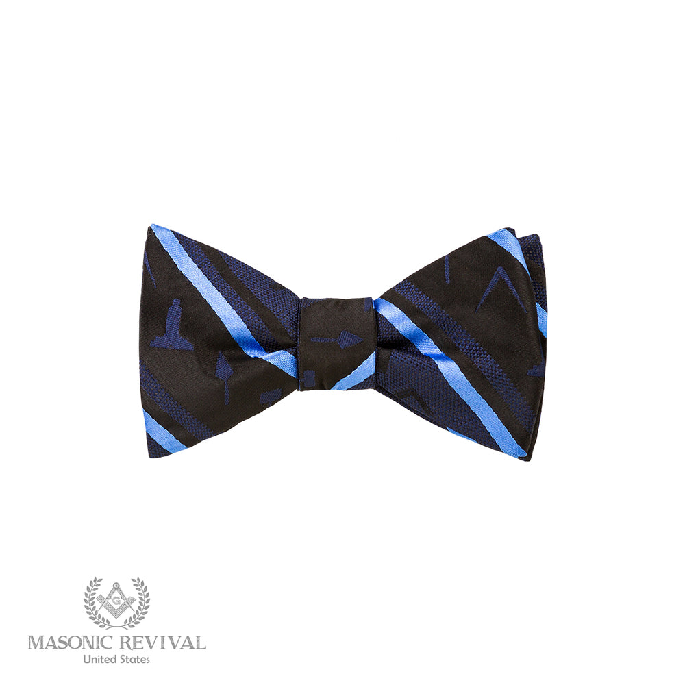 black Working Tools Bow Tie (Self-Tied) Masonic bow tie