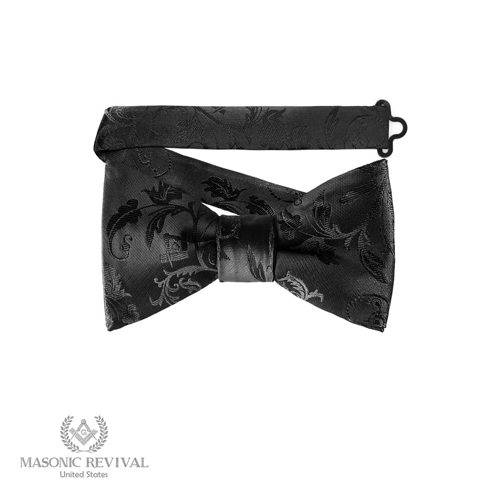 black Noche Bow Tie (Pre-Tied) Masonic bow tie