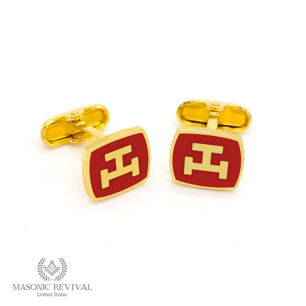 York Rite Royal Arch Cufflinks // Red Masonic cufflinks