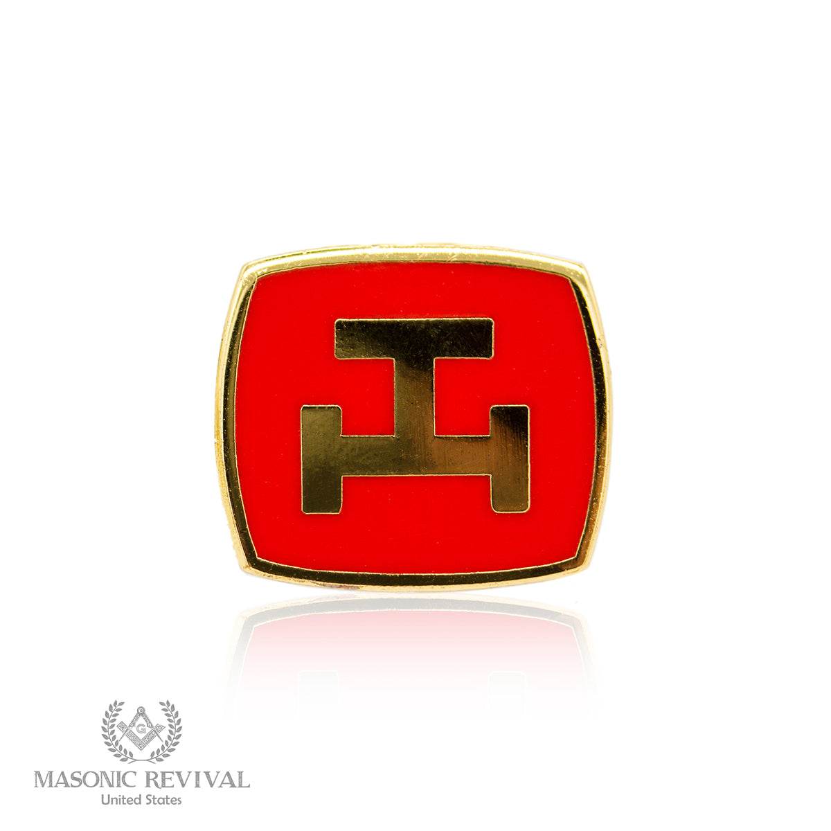 York Rite Royal Arch Lapel Pin (Red & Gold) Masonic lapel pin