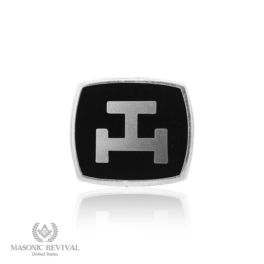 York Rite Royal Arch Lapel Pin (Silver & Black) Masonic lapel pin
