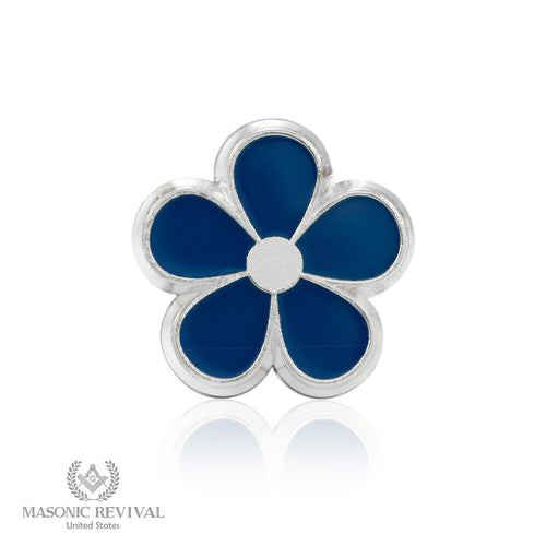 Forget Me Not Lapel Pin (Silver) Masonic lapel pin
