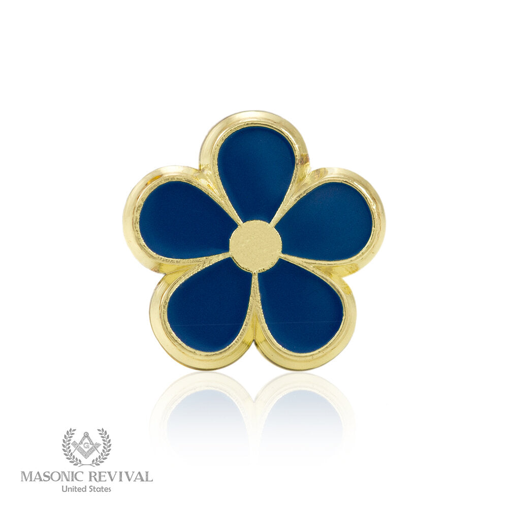 Forget Me Not Lapel Pin (Gold) Masonic lapel pin