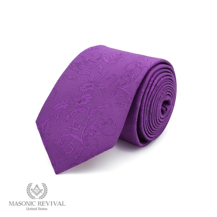 Noche Cryptica Necktie — Purple, Solid by Masonic Revival