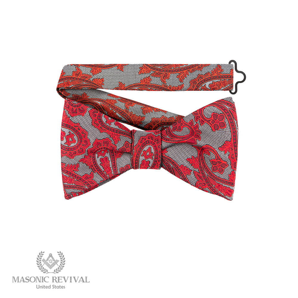 Gris Paisley Bow Tie (Pre-Tied)