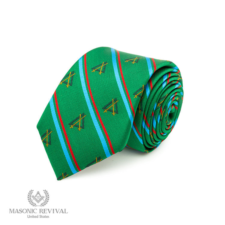 Official Knight Mason Necktie — Blue, Striped by Masonic Revival