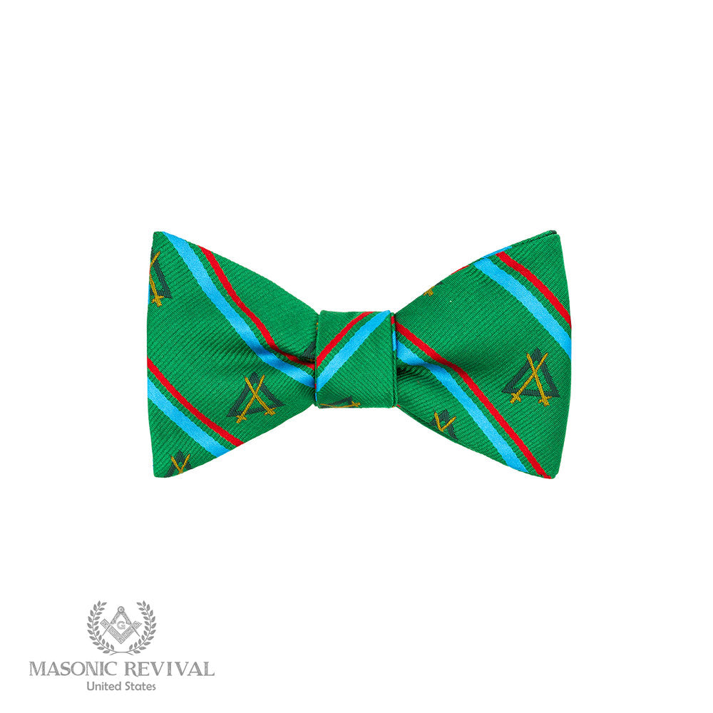 Official Knight Mason self-tied bow tie in red, white, and blue