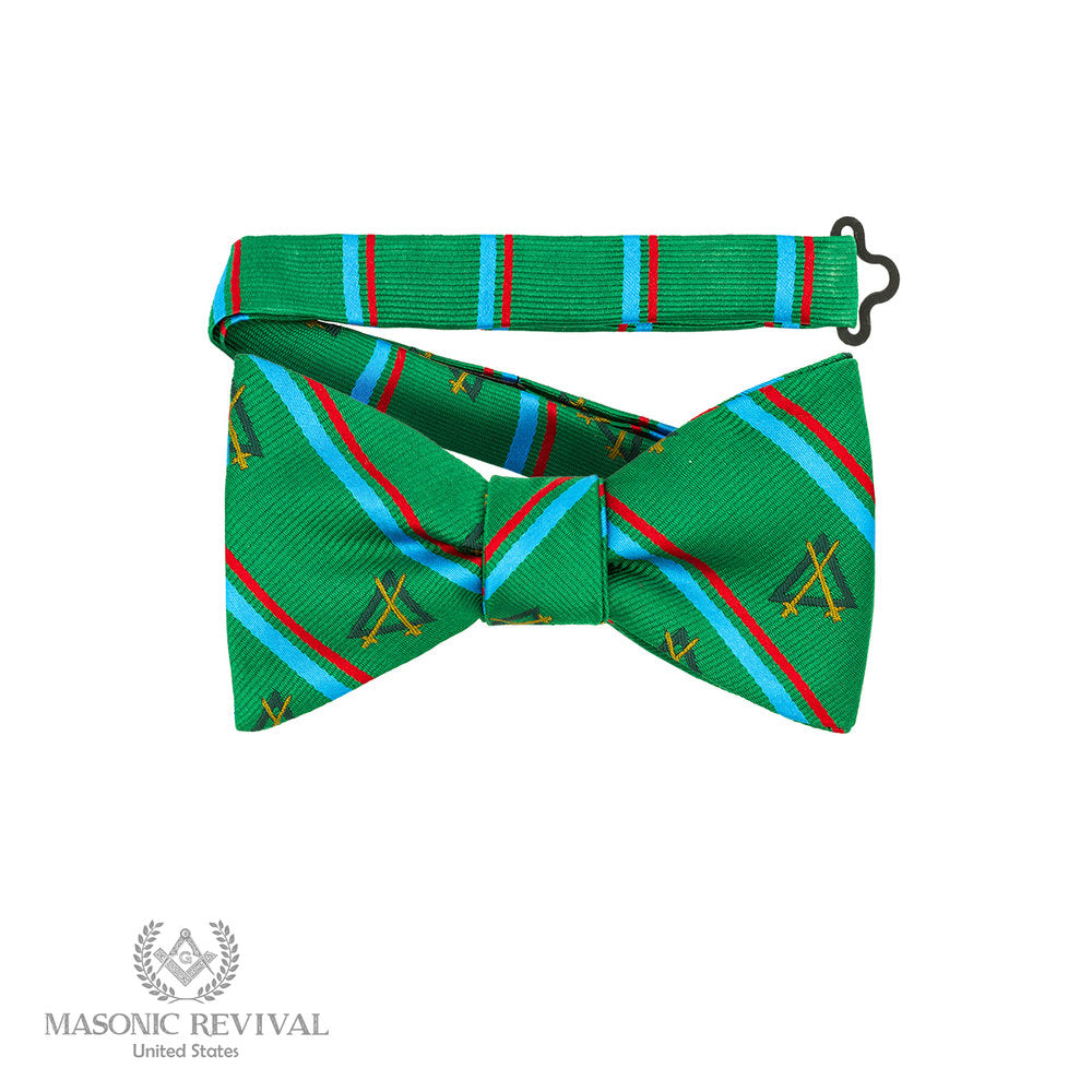 Official Knight Mason pre-tied bow tie in red, white, and blue
