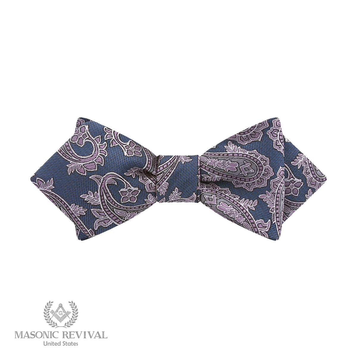 Azul Paisley Bow Tie (Diamond) — Masonic Revival