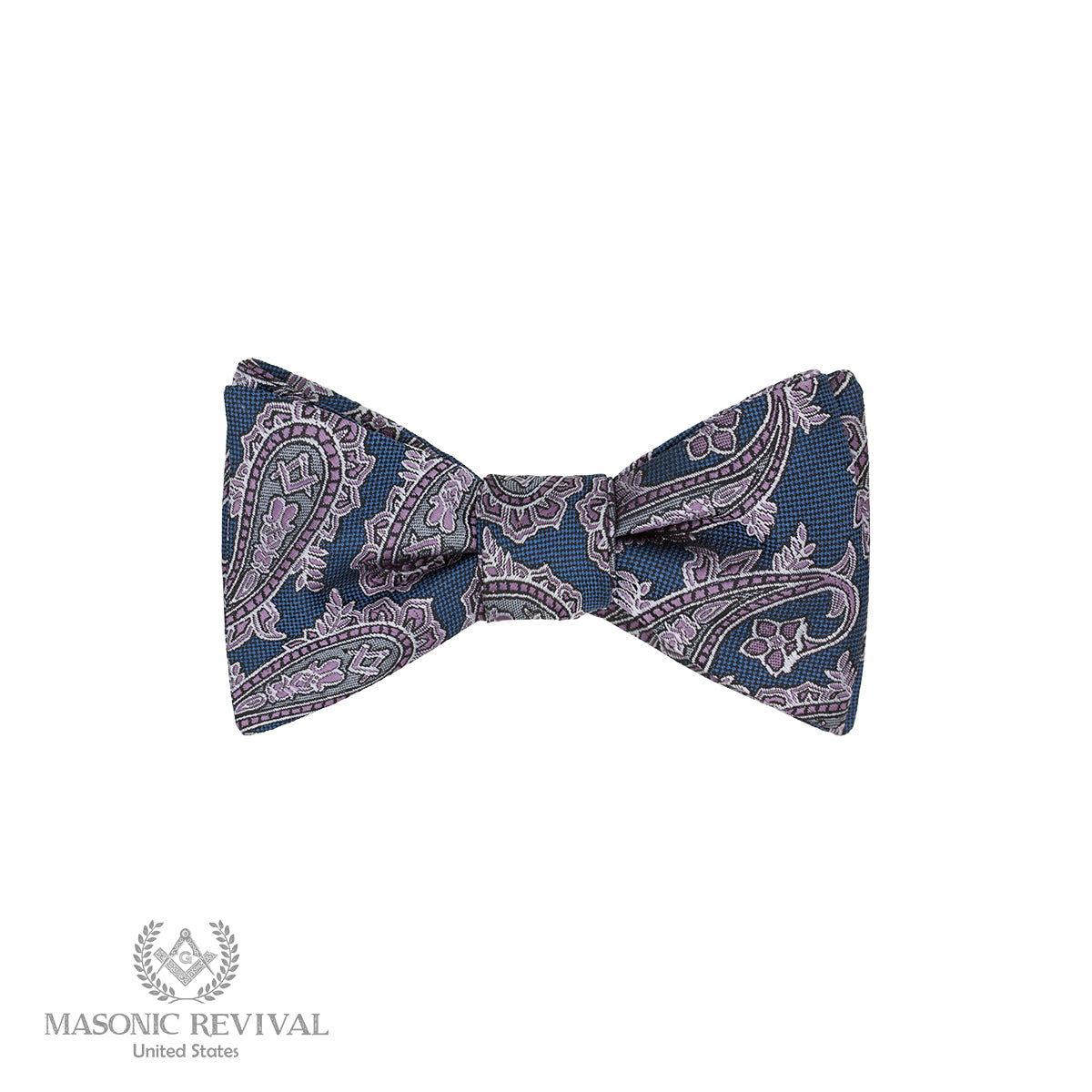 Azul Paisley Bow Tie (Self-Tied) — Masonic Revival