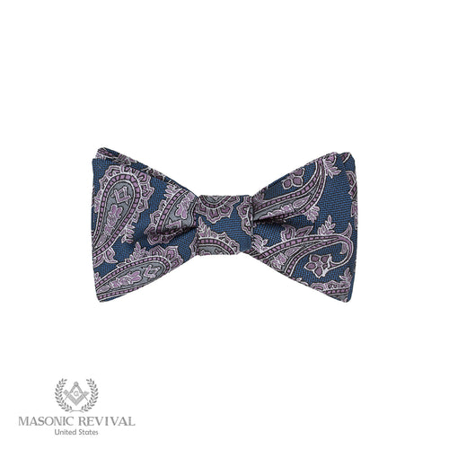 Azul Paisley Bow Tie (Self-Tied) — Masonic Revival