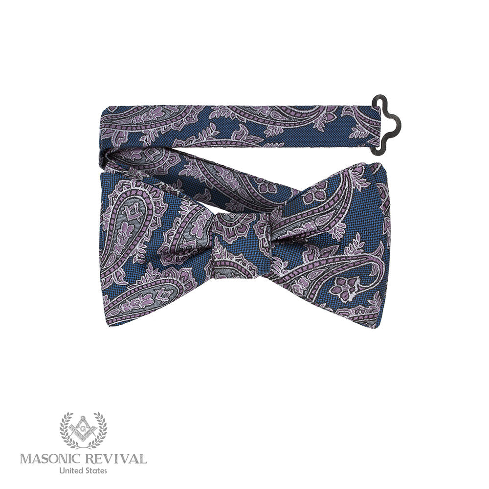 Azul Paisley Bow Tie (Pre-Tied) — Masonic Revival
