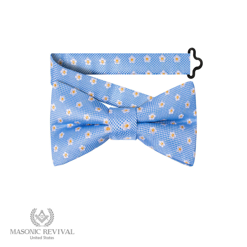 Forget Me Not Light Blue Bow Tie (Pre-Tied) — Masonic Revival