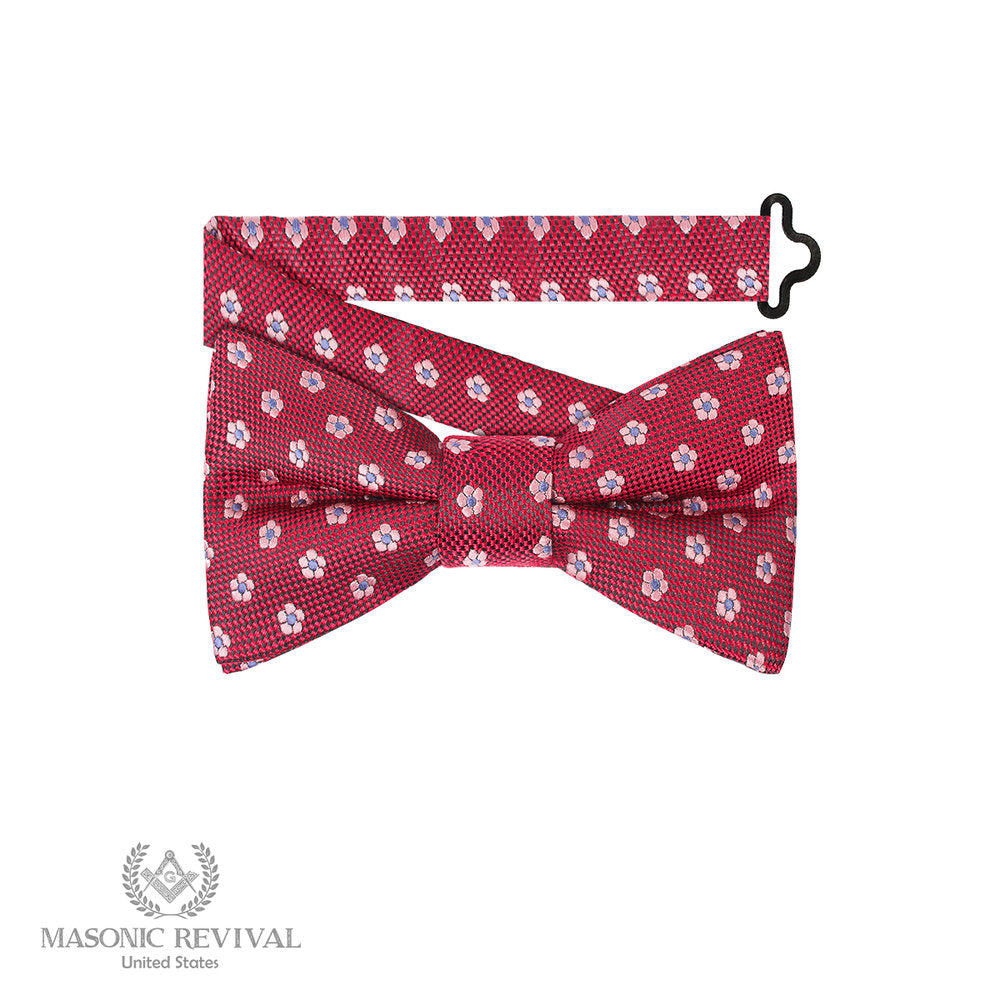 Forget Me Not Red Bow Tie (Pre-Tied) — Masonic Revival