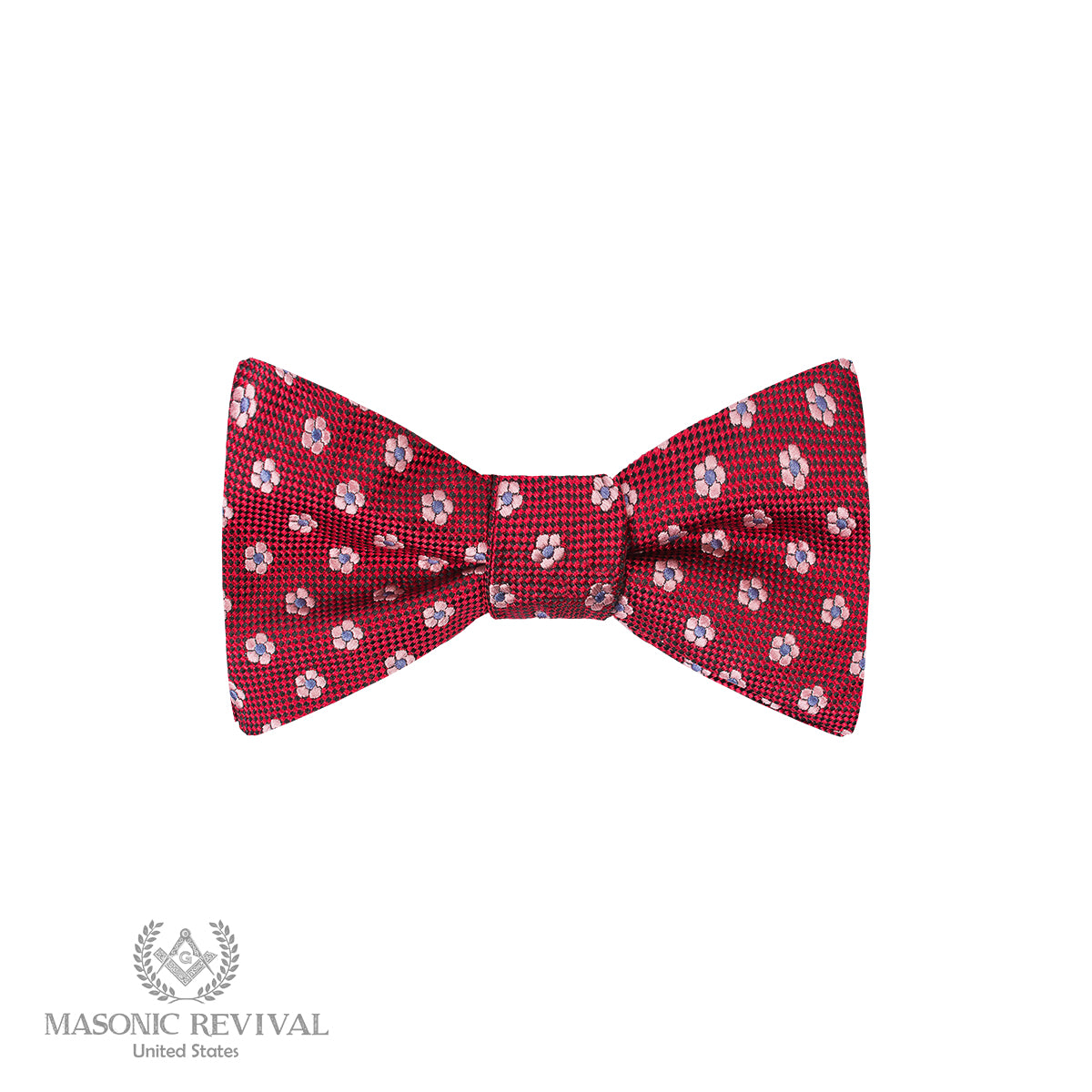 Forget Me Not Red Bow Tie (Self-Tied) — Masonic Revival