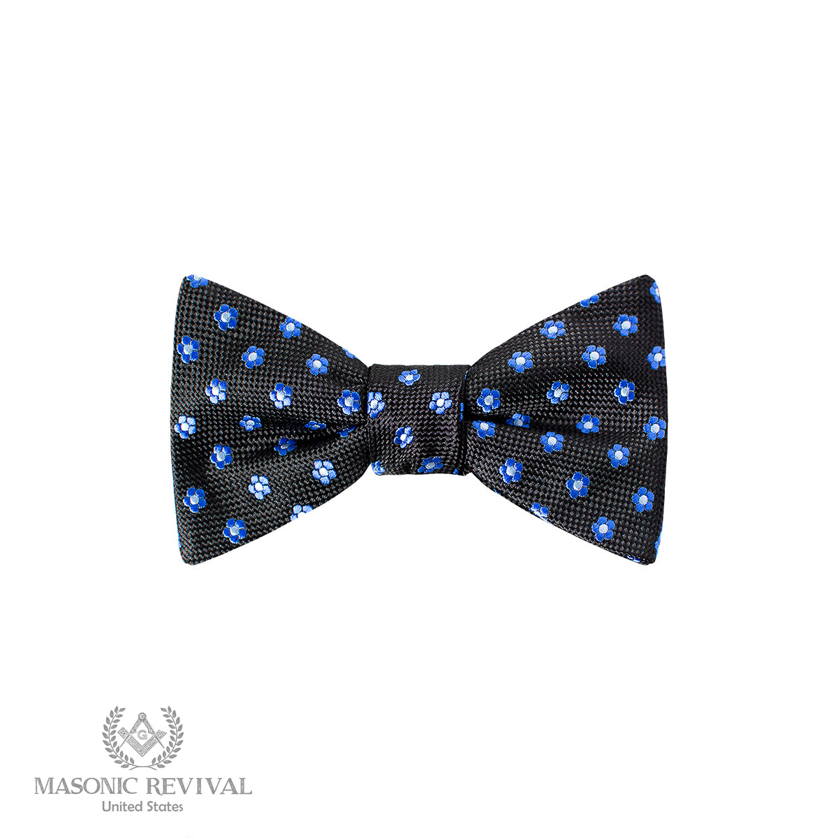 Forget Me Not Black Bow Tie (Self-Tied) — Masonic Revival