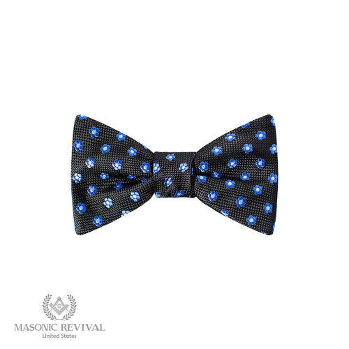 Forget Me Not Black Bow Tie (Self-Tied) — Masonic Revival