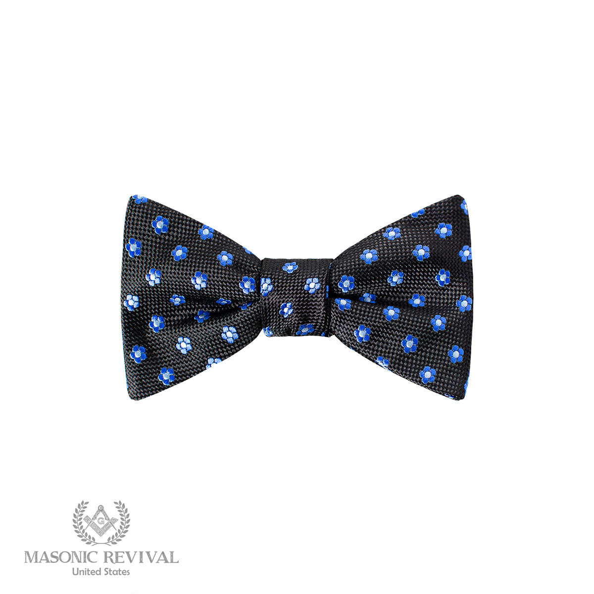 Forget Me Not Black Bow Tie (Self-Tied)