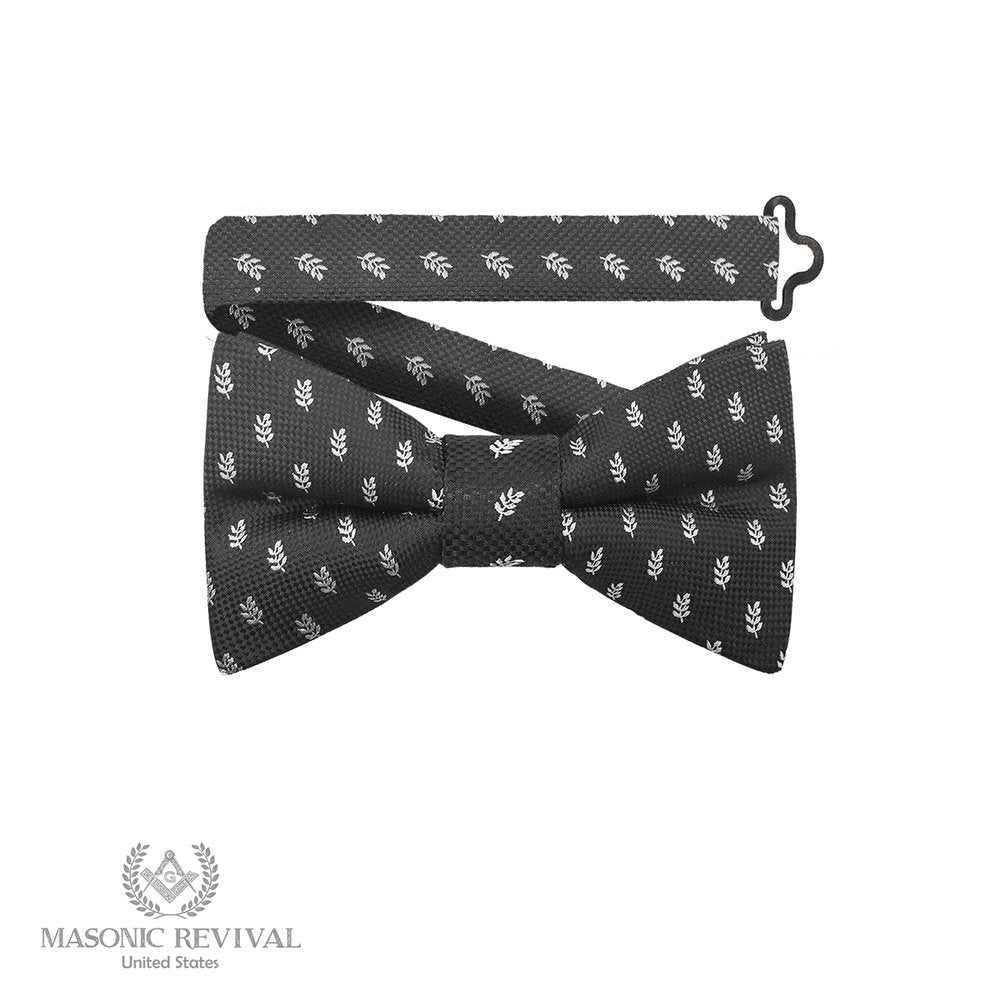 black The Acacia Bow Tie (Pre-Tied) Masonic bow tie