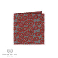 Gris Paisley Pocket Square