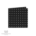 Black Masonic pocket square with skull and crossbones motif