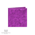 Purple Cryptic Mason pocket square with subtle floral Masonic pattern